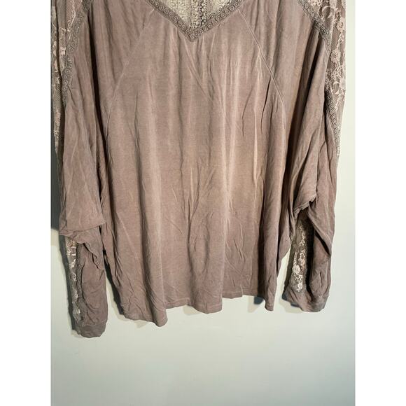 Pol Adley Lace Quarter Zip Bohemian Top Size Medium - Picture 8 of 10